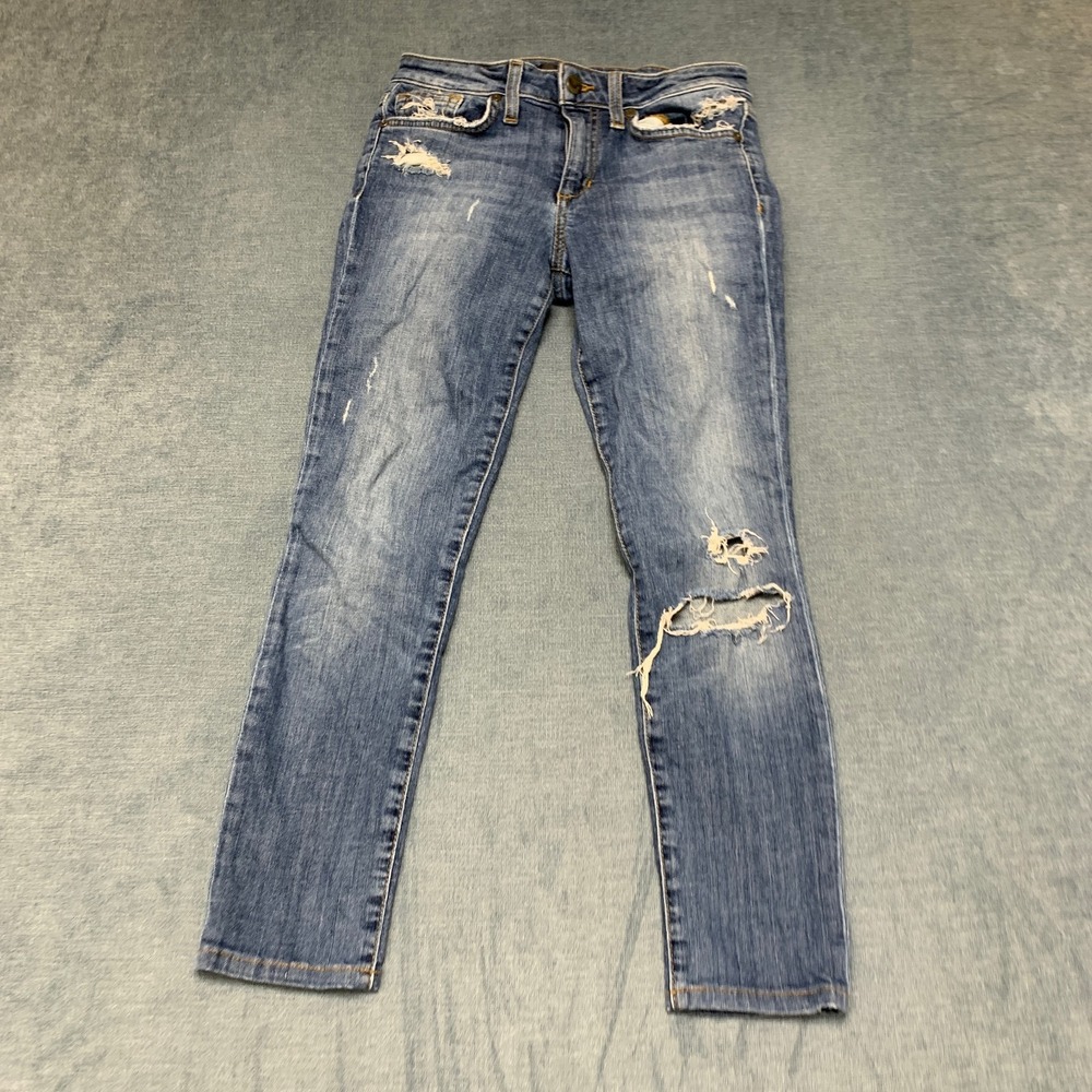 Joe's JJ Jeans Womens 26 Blue Denim Cotton Stretch Straight Outdoor Distressed